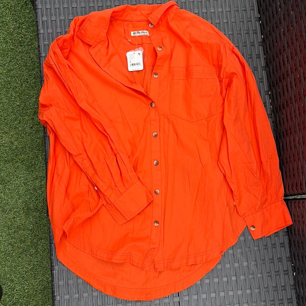 Free People- We the Free- button up shirt